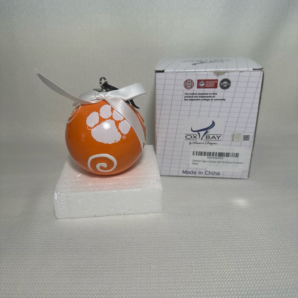 Orange and White Holiday Ornament